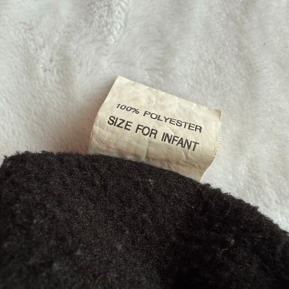 Infant Black Fleece Winter Hat w/ Ear Flaps Feat the Wisconsin Badgers "W" Logo - Picture 3 of 3